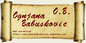Ognjana Babušković vizit kartica